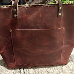 Portland leather tote bag